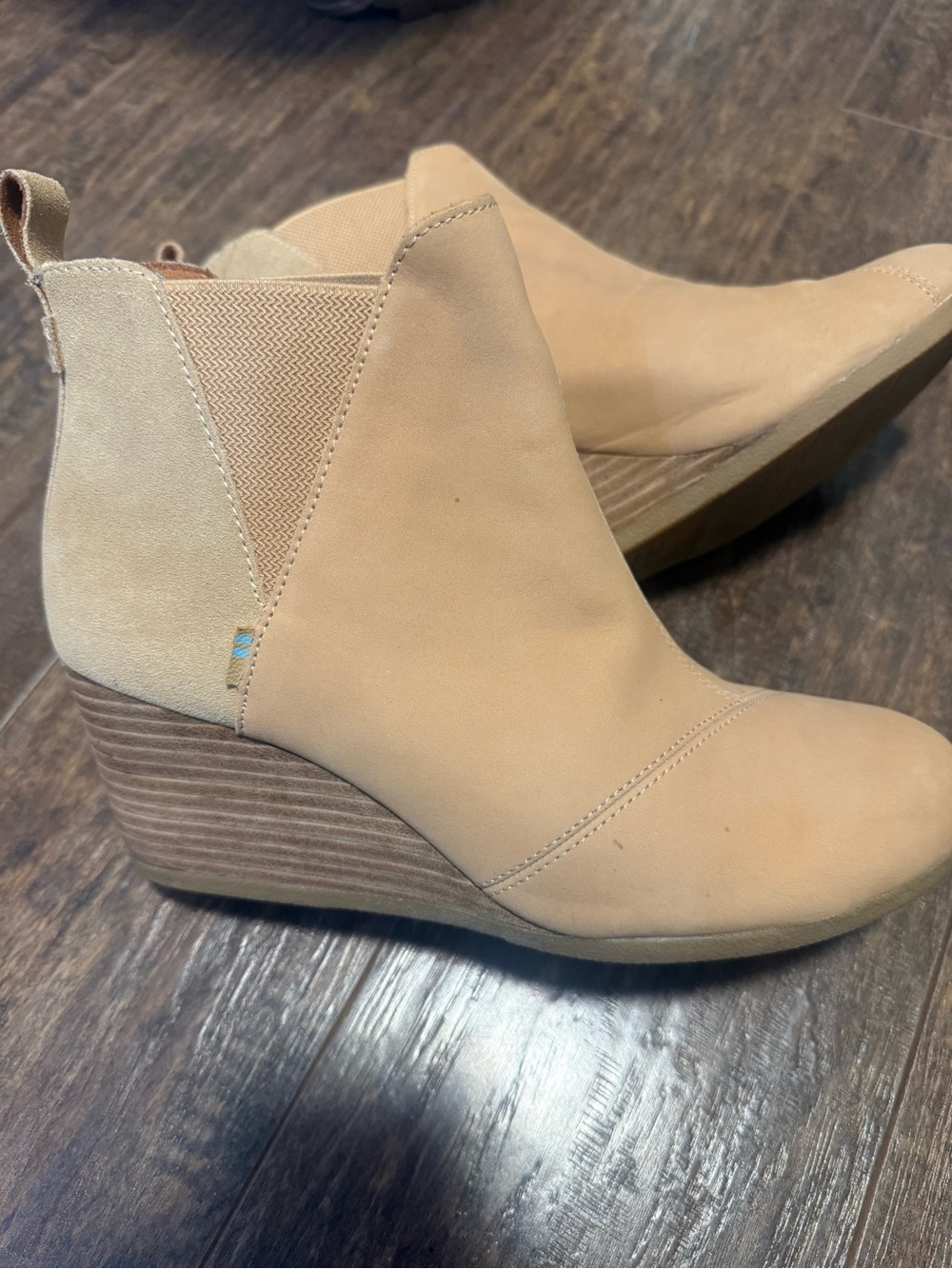 Toms Tan Wedge Ankle Booties